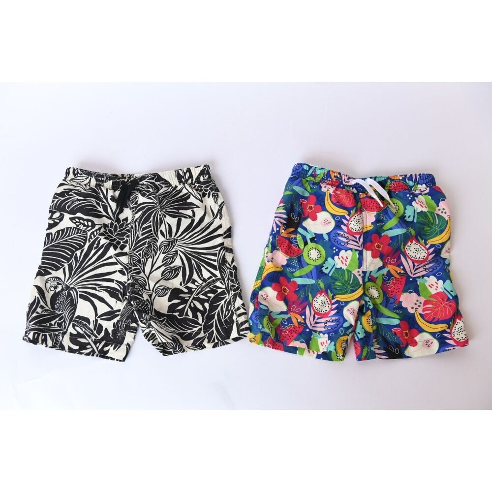Mott50 Lot of 2 Boys Swim UPF 50 Mesh Brief Trunks SZ 10 Tropical Print
